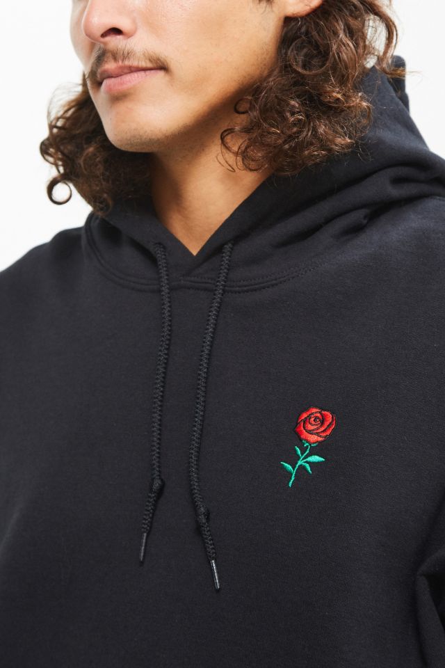 Rose Embroidered Hoodie Sweatshirt