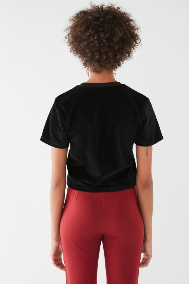 UO Embroidered Velvet Tee #1