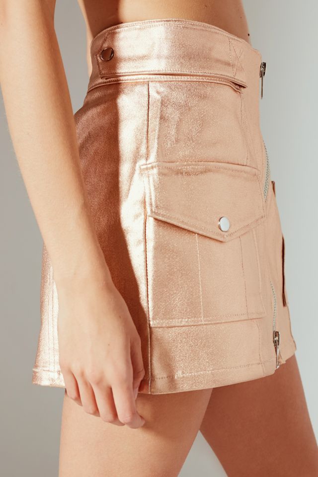 UO Parker Metallic Zipper Mini Skirt #5