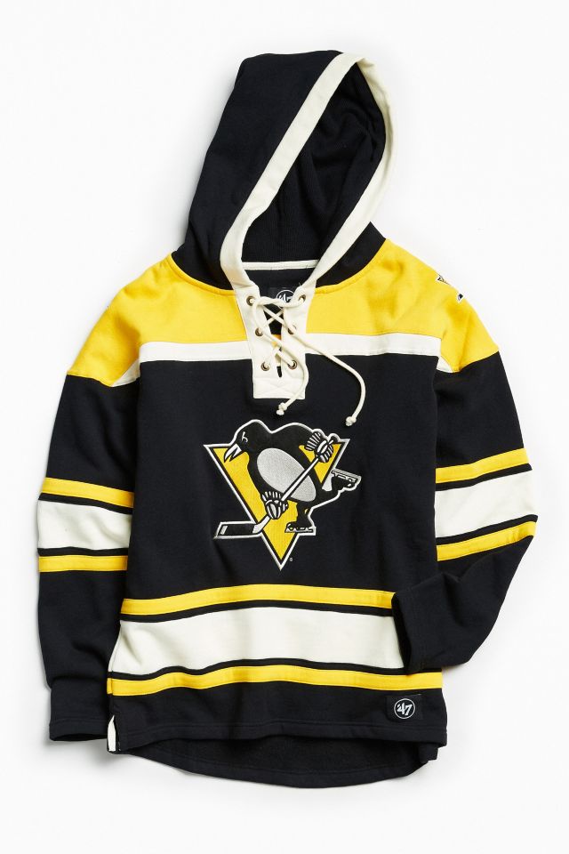 47 Pittsburgh Penguins Mens Grey Var Block Long Sleeve Crew Sweatshirt