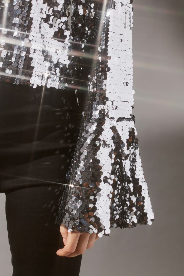 UO All Night Sequin Bell-Sleeve Top #4