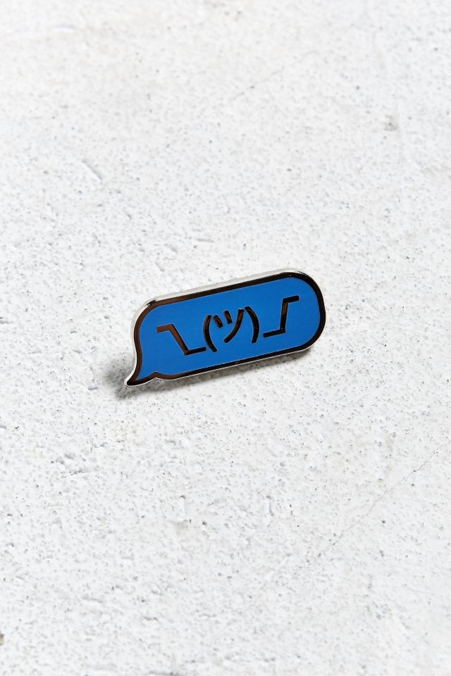 Pintrill Shrug Emoji Pin | Urban Outfitters