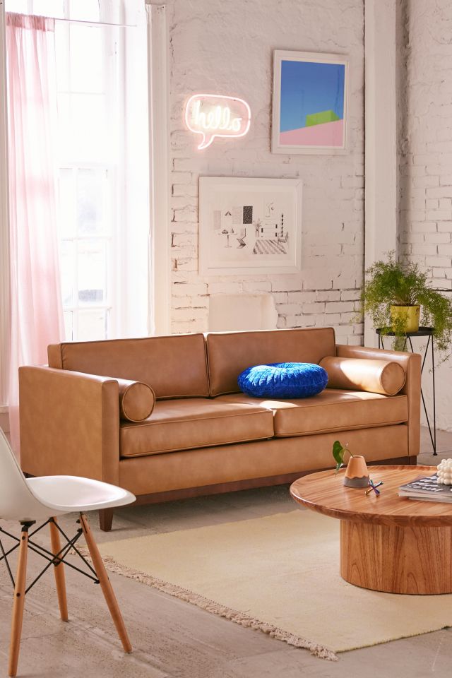 Urban outfitters leather deals sofa