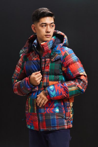 Polo patchwork cheap down jacket