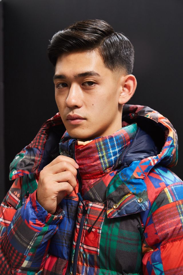 Polo patchwork puffer outlet jacket