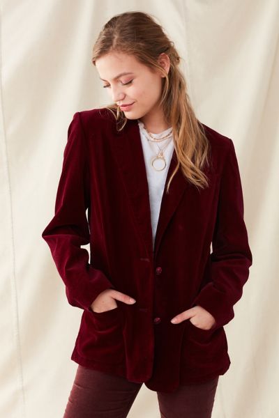 Vintage Oversized Velvet Blazer | Urban Outfitters