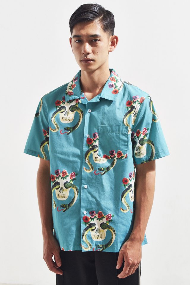 Stussy Skull Short Sleeve Button-Down Shirt #2