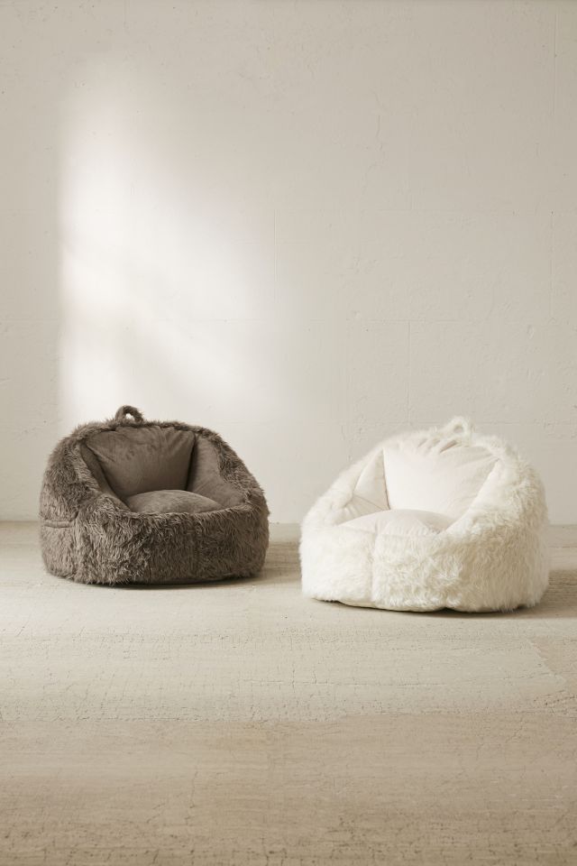 Faux Fur Electronics Storage Bean Bag Chair