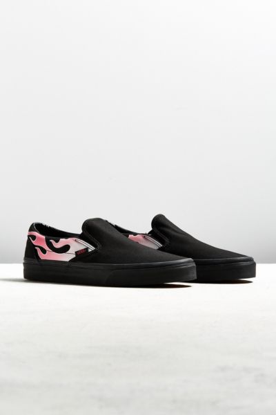 pink flame slip on vans