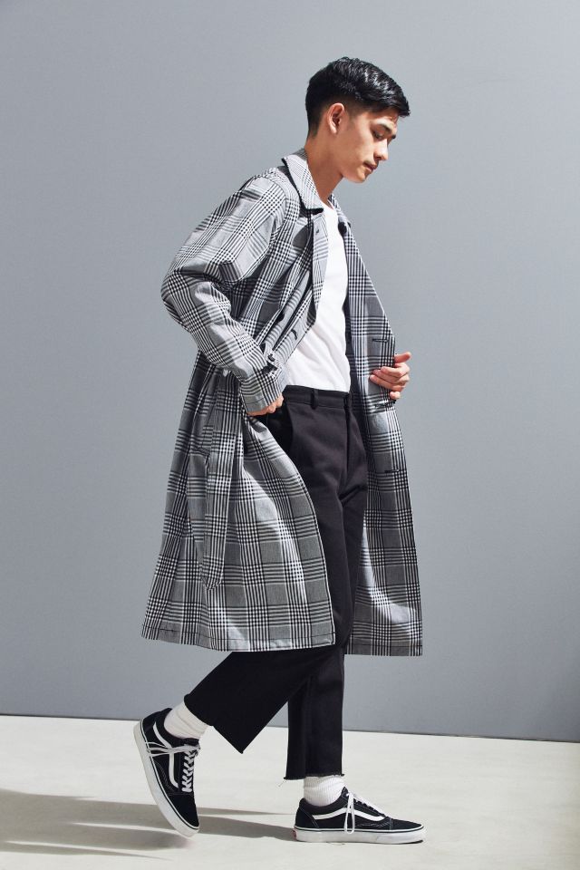 Stussy Glen Plaid Trench Coat #3