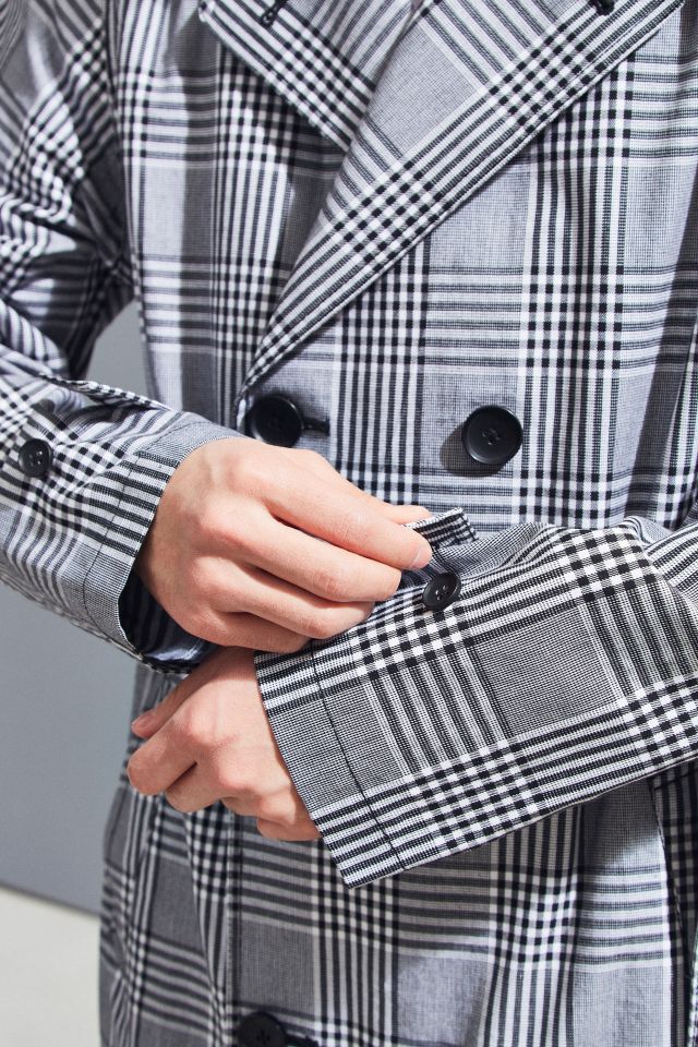 Stussy Glen Plaid Trench Coat #5