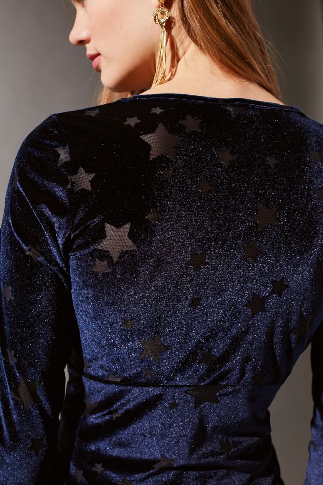 UO Velvet Star Knot Front Top #3