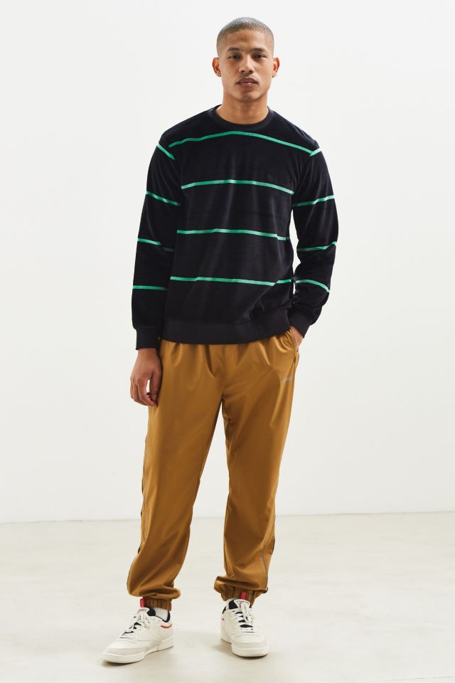 Stussy Striped Velour Crew Neck Sweatshirt #5