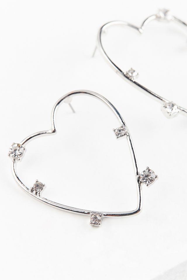 Rhinestone Heart Post Earring #1