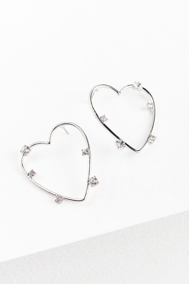Rhinestone Heart Post Earring #2