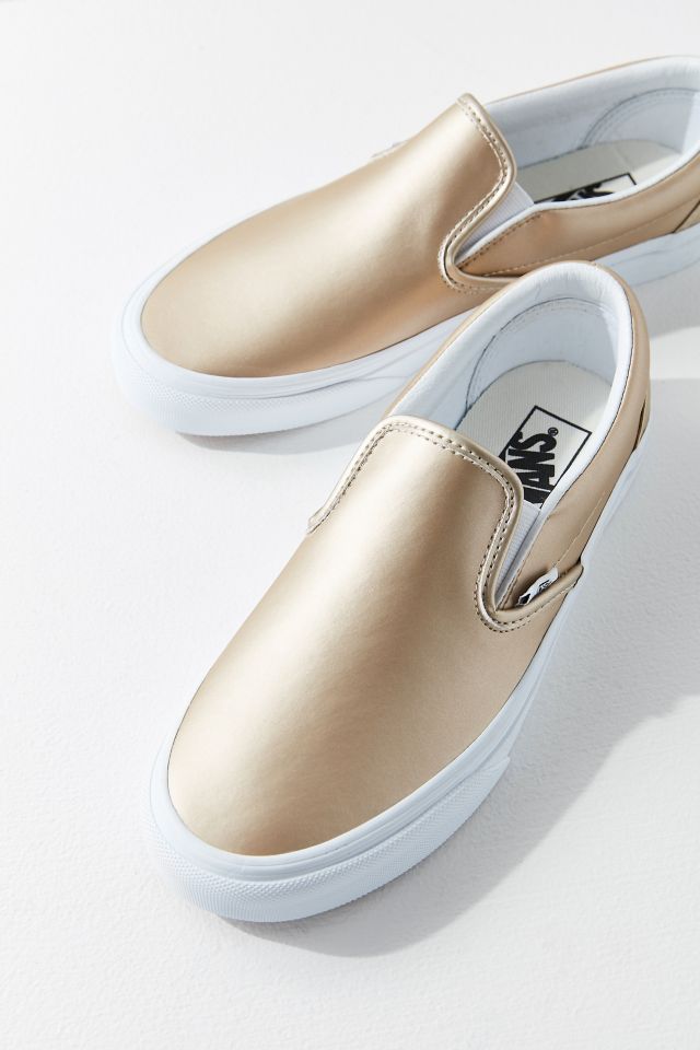 Metallic vans slip on best sale