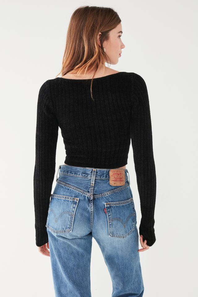 UO London Chenille V-Neck Sweater #1