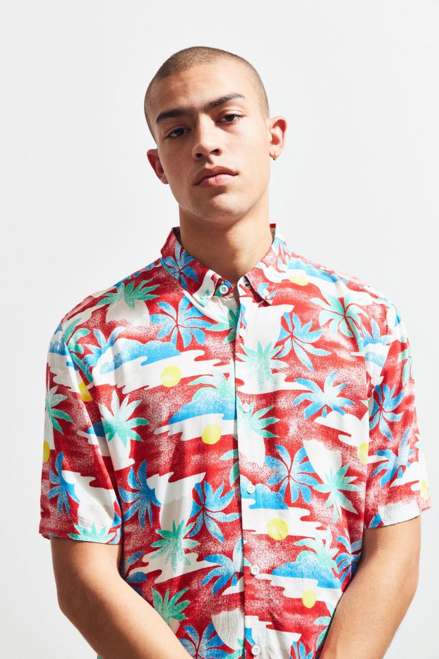 Chemise boutonnée à manches courtes en rayonne Aloha Cools Barney #3
