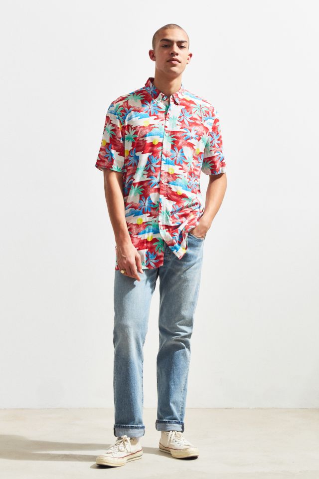 Chemise boutonnée à manches courtes en rayonne Aloha Cools Barney #5