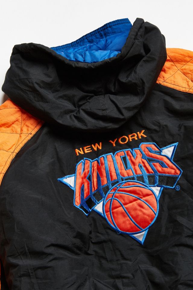 Starter Blue New York Knicks Hooded Nylon Full-Zip Jacket