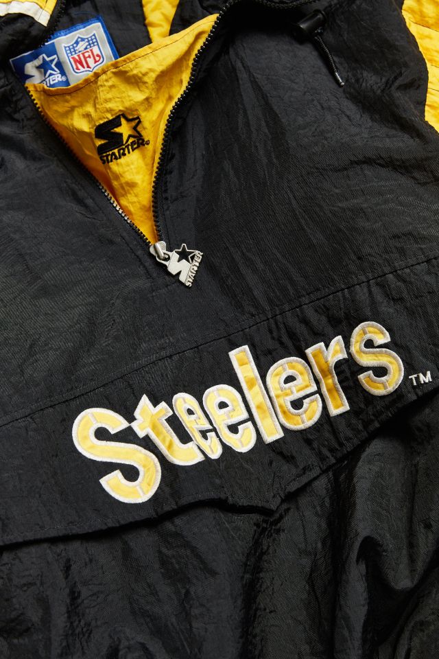 Urban Outfitters Vintage Quarter Zip Steelers Reversible Bomber Jacket