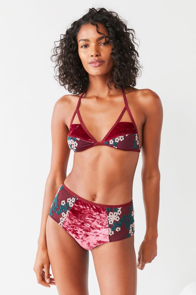 Out From Under Lovers Only Velvet Embroidered Bralette #1