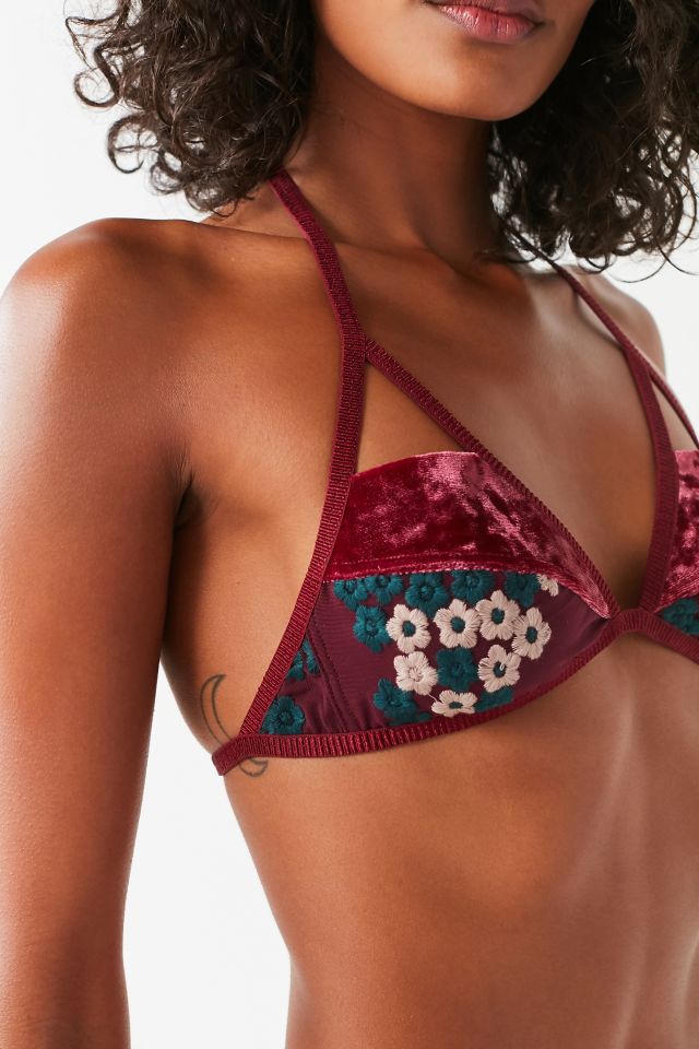 Out From Under Lovers Only Velvet Embroidered Bralette #2