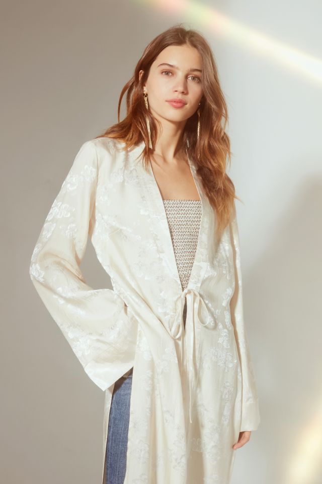 UO Shelly High-Slit Jacquard Kimono #4