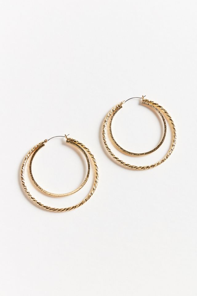 Diamond-Cut Doubled Hoop Earring #1