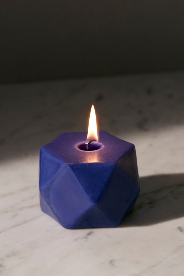 Short Faceted Pillar Candle #1