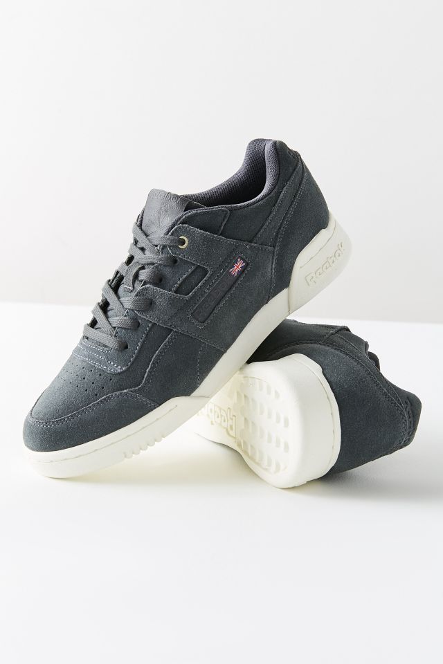 Grey suede reebok workouts on sale