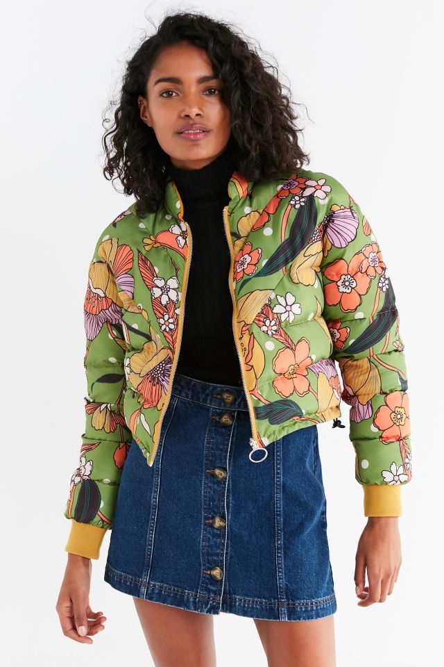 UO Black Cropped Puffer Jacket