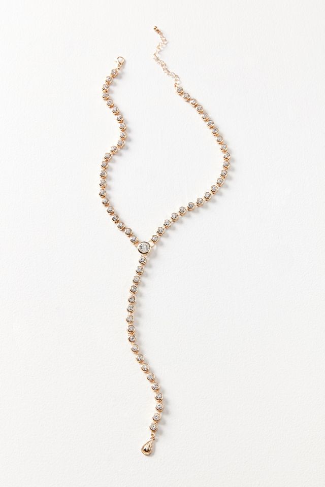 Eleni Rhinestone Lariat Necklace #1