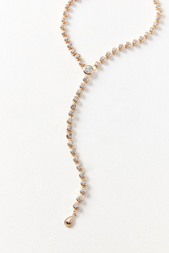 Eleni Rhinestone Lariat Necklace #2