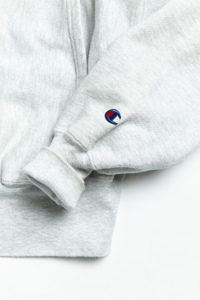 Vintage Champion Heather Grey Logo Hoodie Sweatshirt #1
