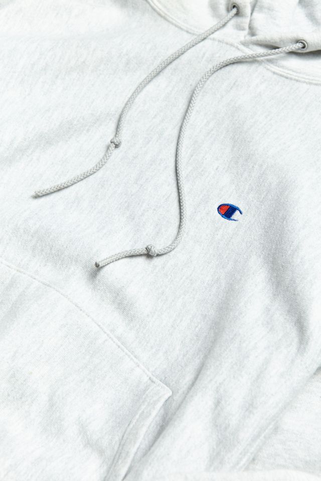 Vintage Champion Heather Grey Logo Hoodie Sweatshirt #2