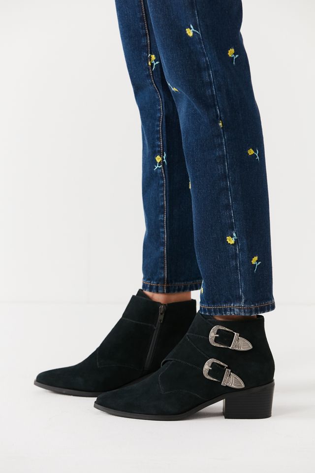 Talia Dark Grey Suede Buckle Ankle Boot #2