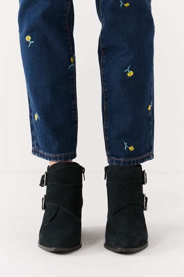 Talia Dark Grey Suede Buckle Ankle Boot #3