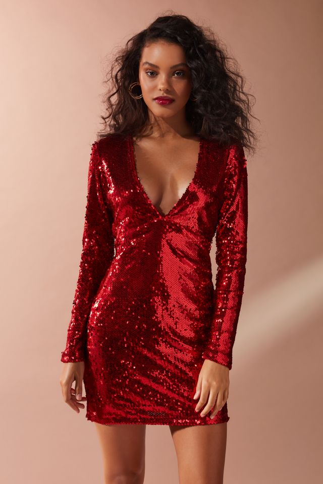 Motel Meli Sequin V-Neck Dress #5