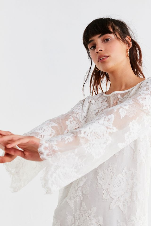 UO Lace Bell Sleeve Mini Dress #3
