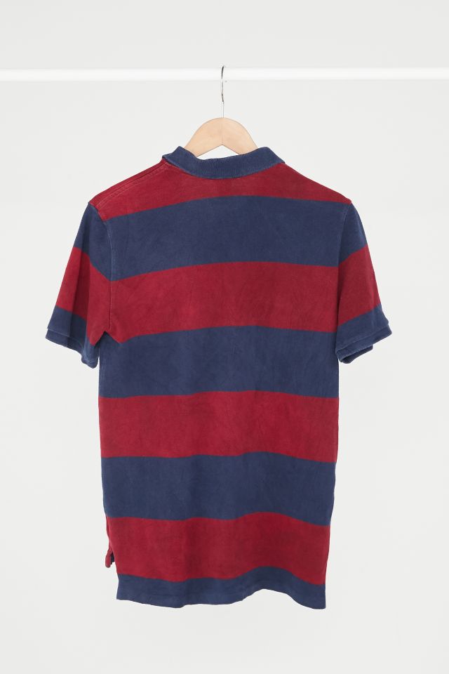 Polo vintage à rayures bourgogne et marine Polo Ralph Lauren #3