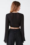 UO Hayes Pleated Tie-Front Cropped Top #2