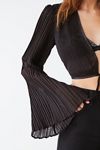 UO Hayes Pleated Tie-Front Cropped Top #3