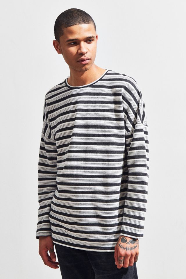Publish Tristan Black and White Stripe Long Sleeve Tee Urban