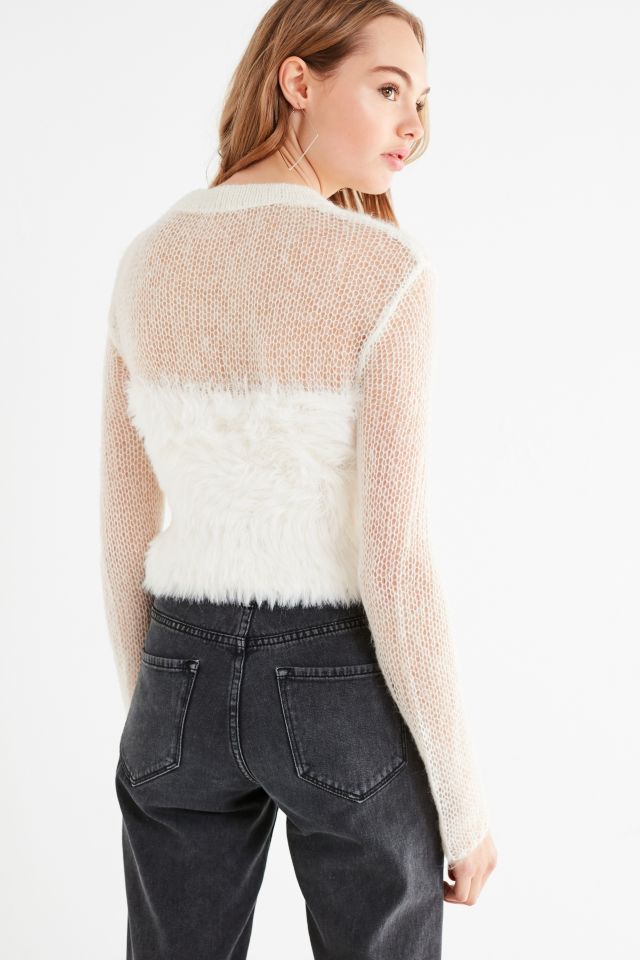 UO Rio Fuzzy Sheer Pullover Sweater #2