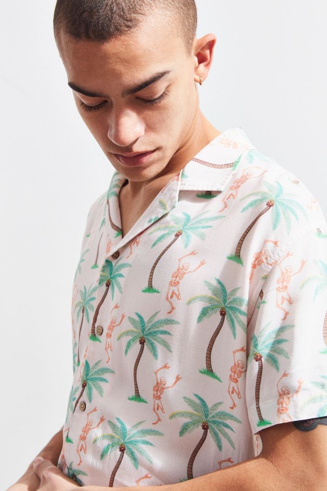 Insight Skeleton Dance Rayon Button-Down Shirt #2