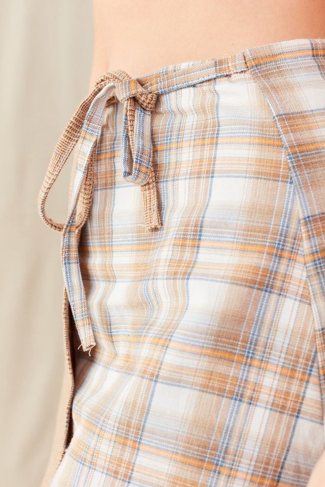 Urban Renewal Remade Flannel Wrap Mini Skirt #5