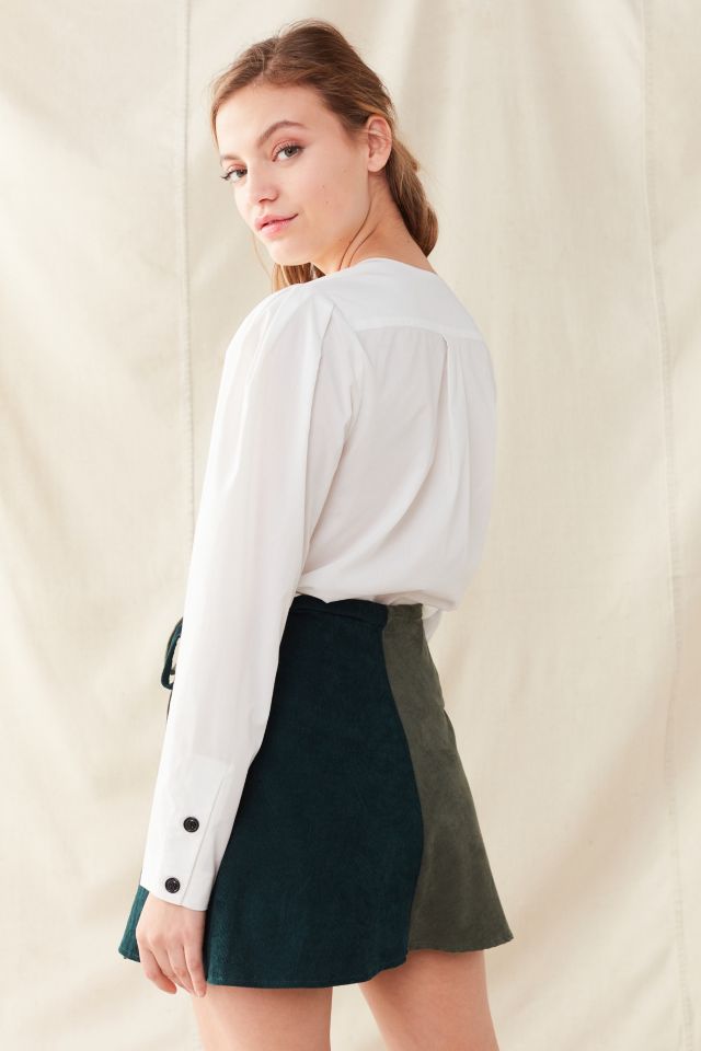 Urban Renewal Remade Corduroy Mini Wrap Skirt #1