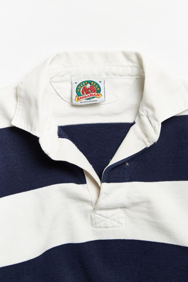 Vintage Barbarian Navy + White Stripe Rugby Shirt #3