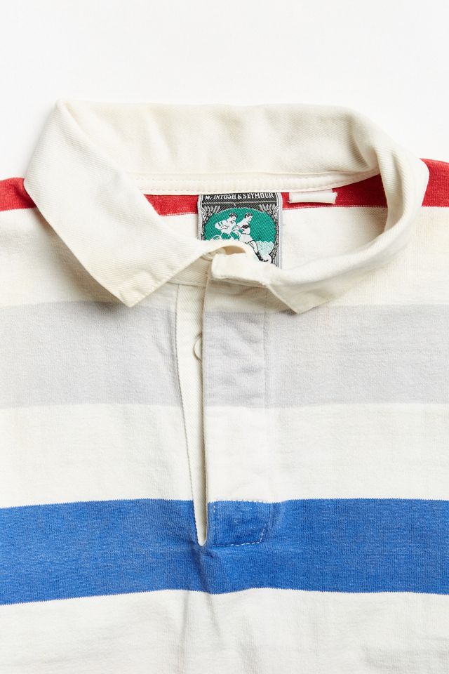 Vintage McIntosh & Seymour Red Blue Grey Rugby Shirt #3